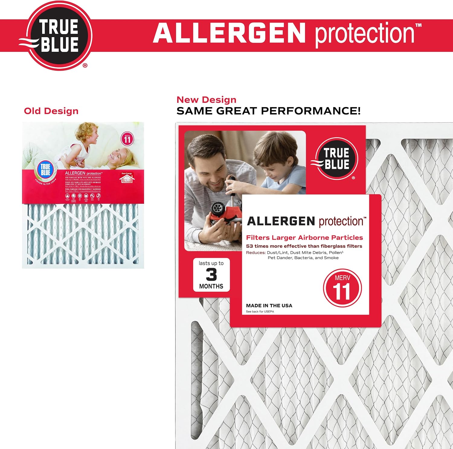 True Blue Allergen 20x36x1 Air Filter , MERV 11, 4-Pack