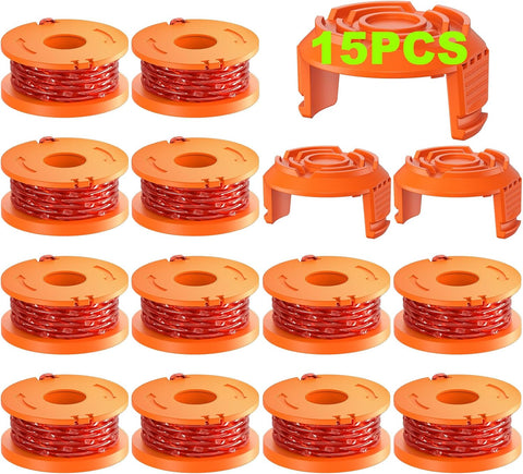 15 Pack (WA0010) Trimmer Spool Line for Worx, Replacement Weed Eater String
