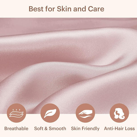 LILYSILK Silk Pillowcase for Hair and Skin Standard-100% Mulberry Silk 19 Momme Both Sides Silk Bed Pillow Cover with Hidden Zipper, 1 Pc (Standard Size 20''x26'', Rosy Pink)