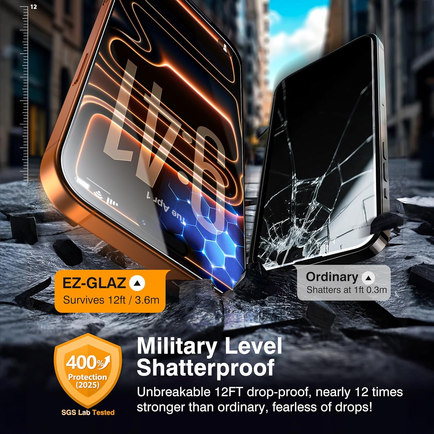 EZ-GLAZ-4+2 Pack for iPhone 17 Pro Screen Protector (6.3") HD Clear