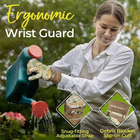 HANDLANDY Gardening Gloves for Women, Leather Garden Glove, Gardener Gift