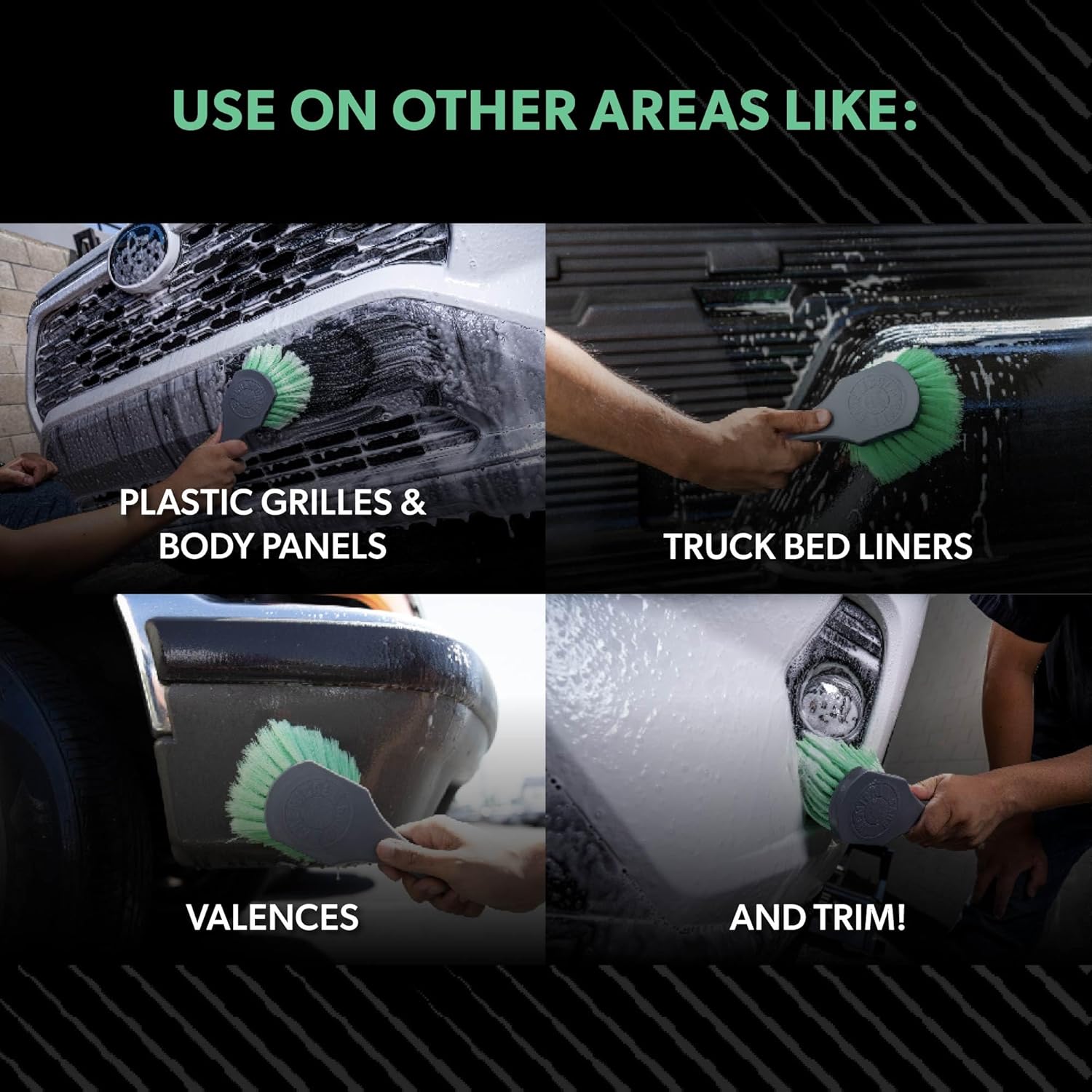 Chemical Guys, Wheelie Wheel & Exterior Brush for Rims & Tires, Soft, Green