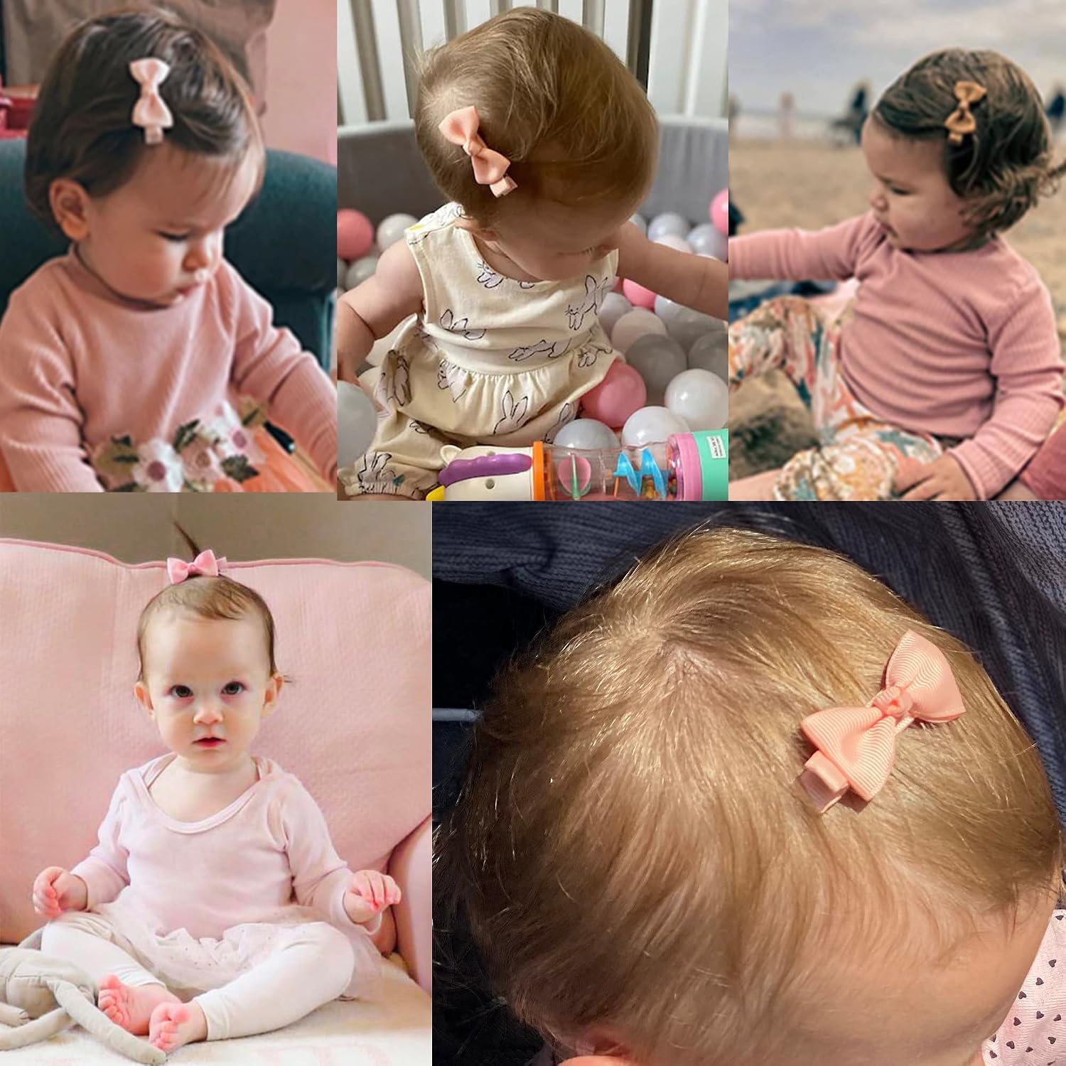 CÉLLOT Baby Hair Clips 50PCS Baby Girls Fully Lined 2" Baby Bows in Pairs