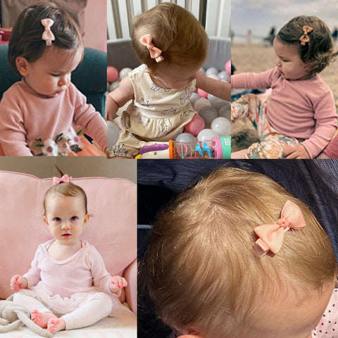 CÉLLOT Baby Hair Clips 50PCS Baby Girls Fully Lined 2" Baby Bows in Pairs