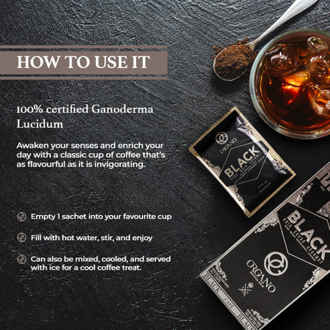 2 Boxes ORGANO Gourmet Black Coffee, 100% Certified Ganoderma Lucidum (60 sachets)