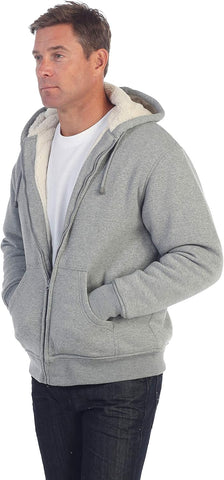 Gioberti Men's Soft Heavyweight Sherpa Lined Fleece Hoodie Jacket