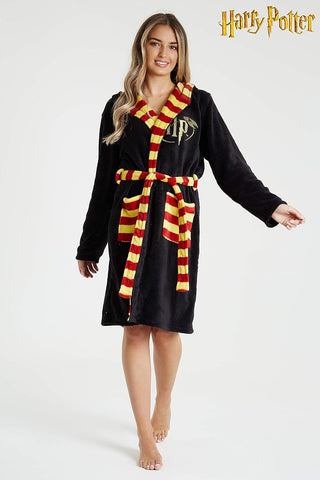 Harry Potter Dressing Gown, Adult Fleece Hooded Dressing Gowns For Women Or Men
