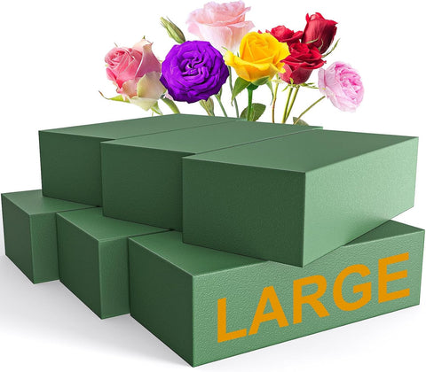 Large 6 Pack Floral Flower Foam Blocks, Styrofoam for Flower Arrangements