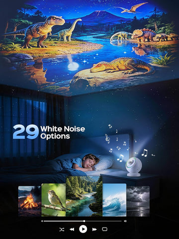 Star Galaxy Projector Night Light,29 Soothing Sounds Machine,16 HD Disc Planetarium Ocean Room Ceiling Projector Led Lights for Bedroom,Remote Timer Mood Sensory Light for Kids,Gifts for Boys & Girls