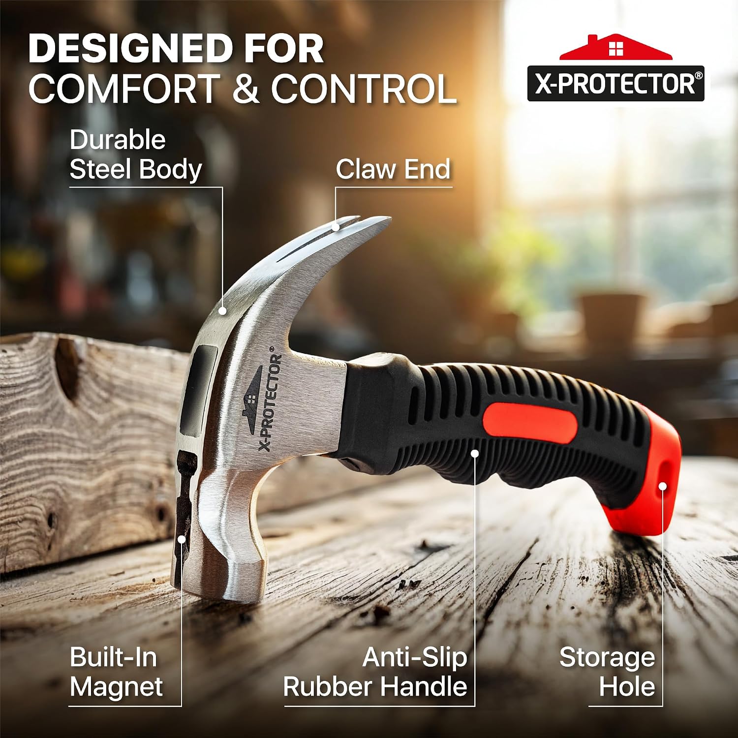 X-Protector Nail-On Furniture Pads Hammer - Small Magnetic Claw Hammer
