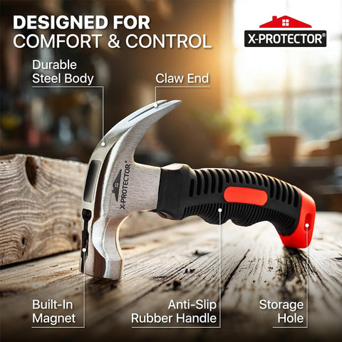 X-Protector Nail-On Furniture Pads Hammer - Small Magnetic Claw Hammer