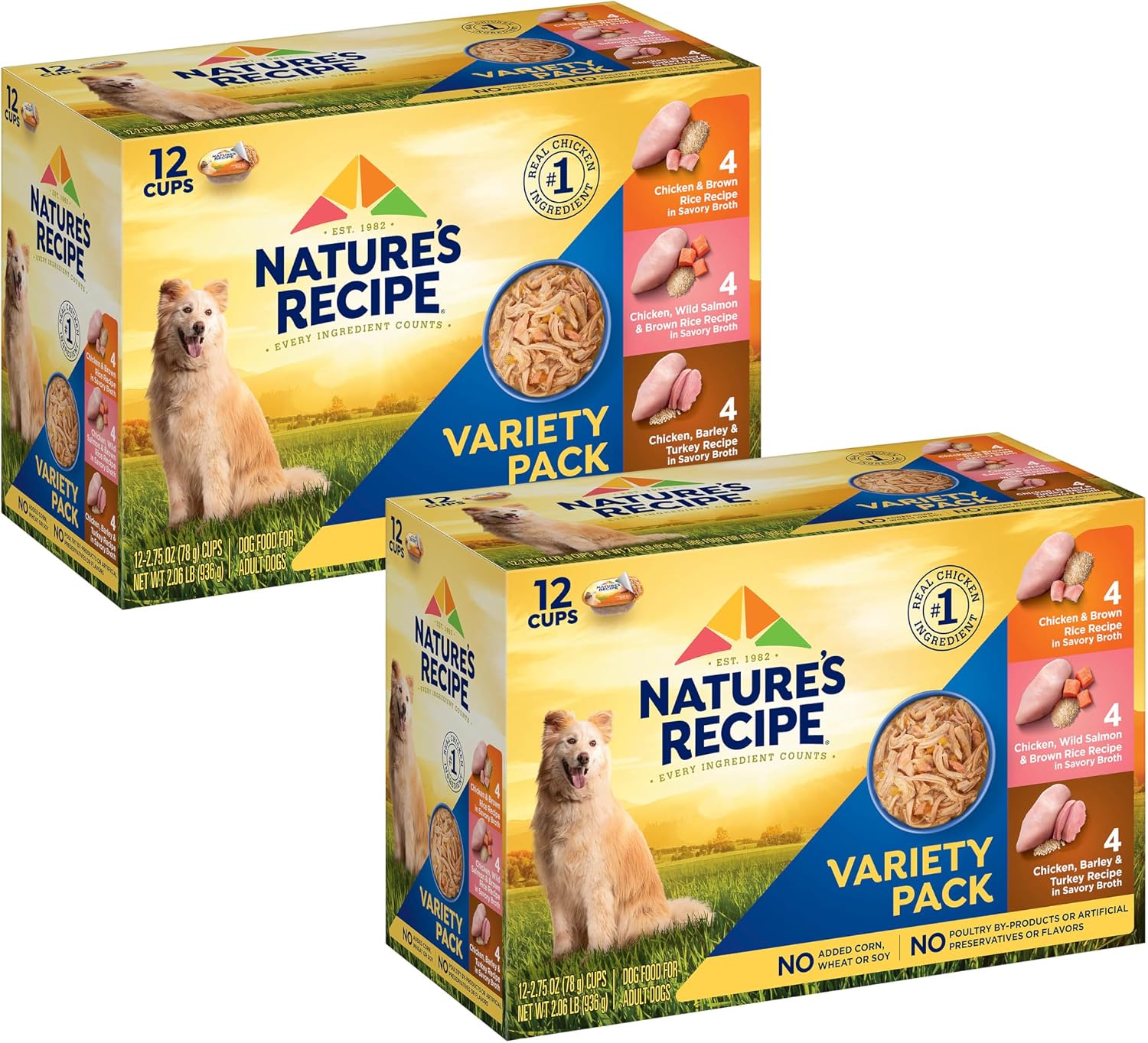 Nature's Recipe Wet Dog Food Variety Pack, 2.75 oz. Cups, 12 Count (2 Pack)