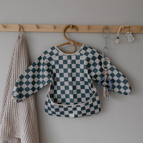 mushie Long Sleeve Baby Bib | Water Resistant Adjustable Fit