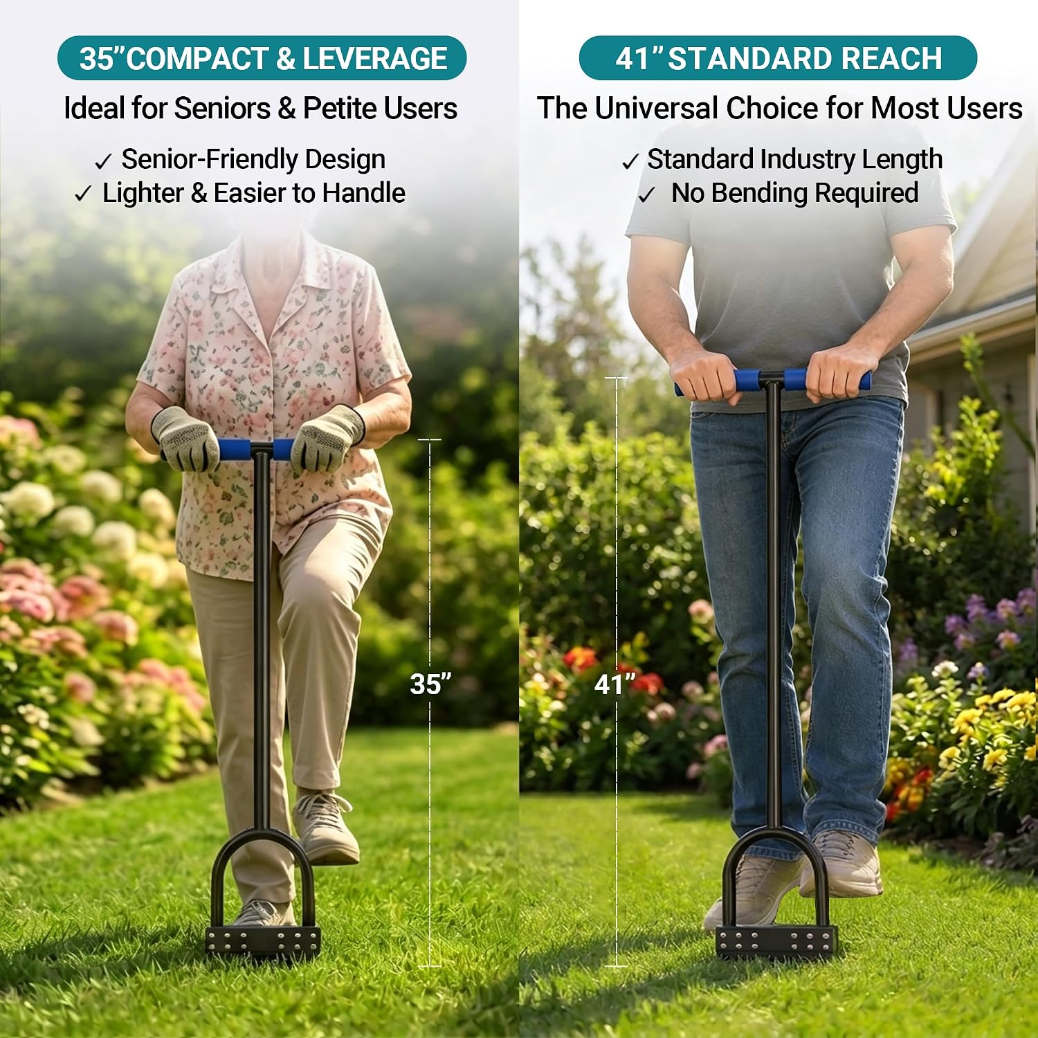 35in One-Piece Edger Lawn Tool for Seniors and Petite Users