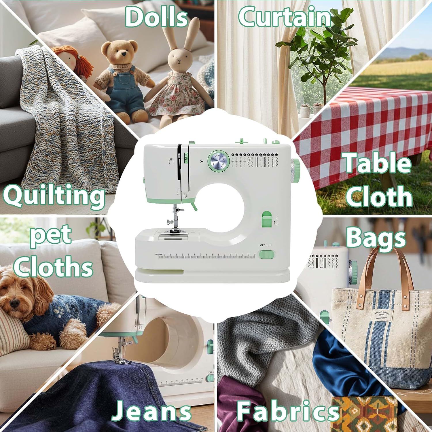 Small Sewing Machine for Beginners, Portable sewing Kit for Light Fabrics