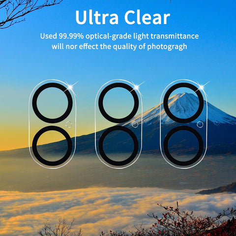 Dengduoduo 3 Pack Camera Lens Protector for iPhone 17, Tempered Glass, Ultra HD, 9H Hardness, Anti-Scratch, Case Friendly,[No Affect on Night Shots], Clear