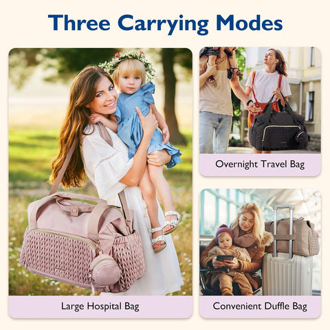 mommore Diaper Bag Tote Large Travel Baby Bag with Pacifier Case