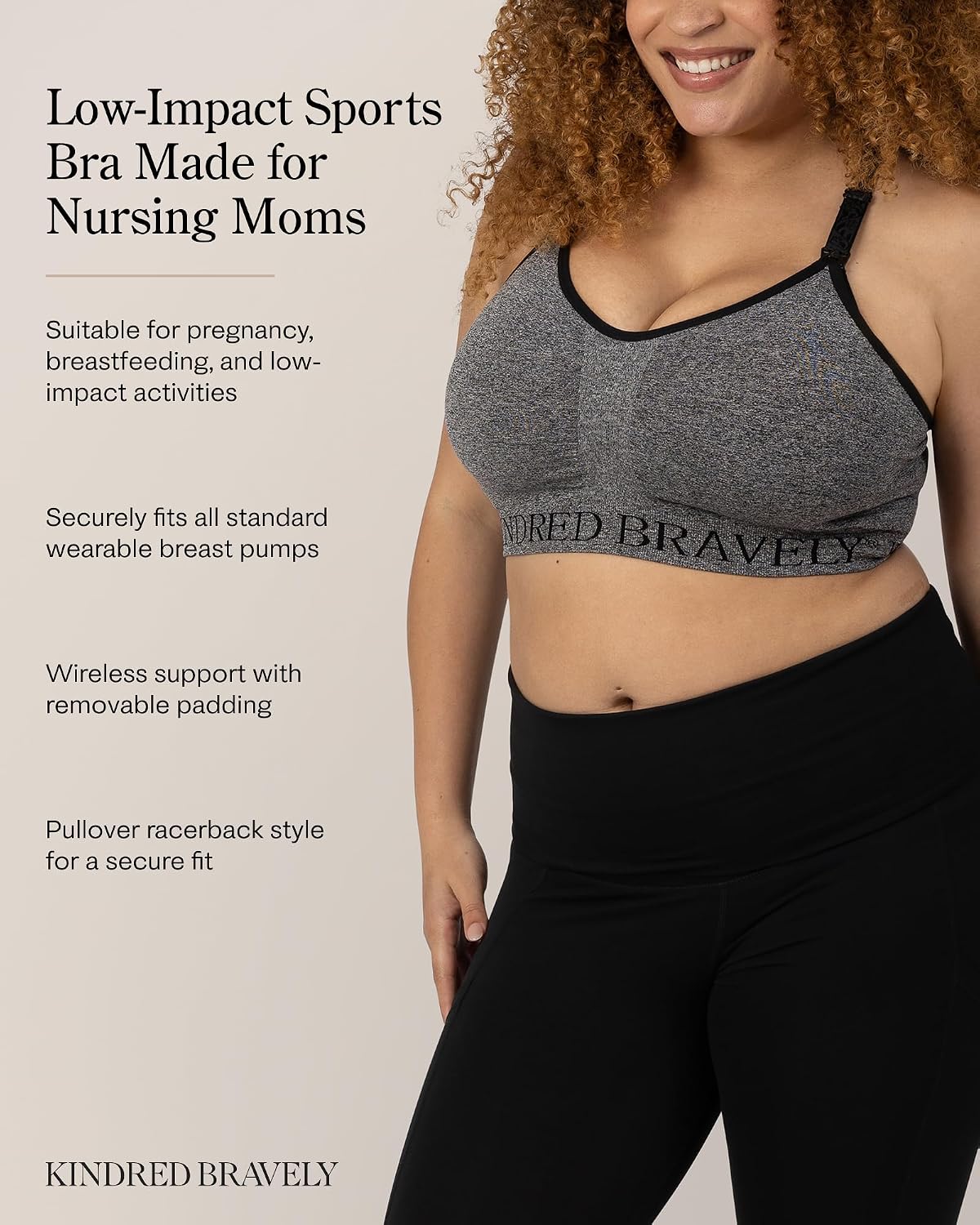Kindred Bravely Sublime Low Impact Maternity Nursing Sports Bra, Racerback