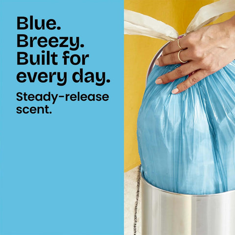 Glad Small Trash Bags, Great for Office, Bathrooms and Bedroom Bins, Beachside Breeze Scented Garbage Bags, Odor Resistant with Drawstring, Febreze Freshness, 4 Gallon Trash Bags, 80 Count