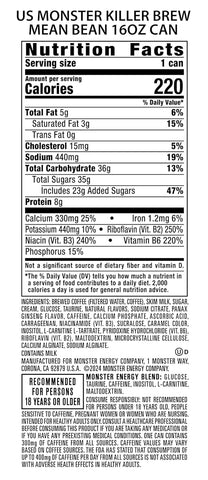 Monster Energy Killer Brew Mean Bean, 15 Fl Oz