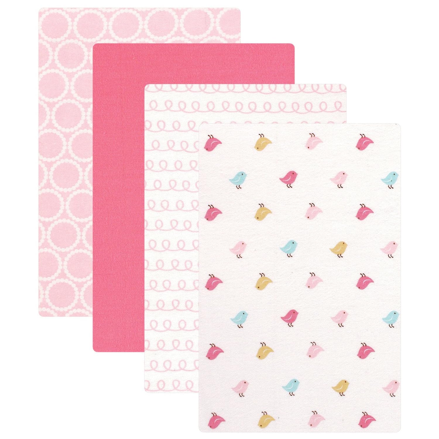 Luvable Friends Unisex Baby Cotton Flannel Receiving Blankets, Abc 4-Pack, One Size