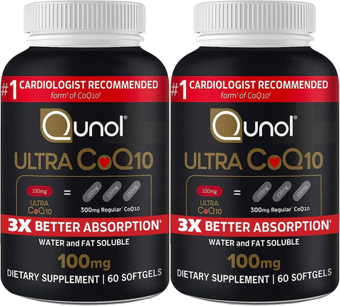 Qunol Ultra CoQ10 100mg, 3X Better Absorption, Antioxidant, 120 Softgels | #1 Cardiologist Recommended Supplement for Heart Health, Coenzyme Q10 Supplement to support Vascular Health & Cellular Energy
