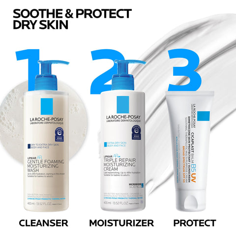 La Roche-Posay Cicaplast Balm B5 UV SPF 50, Vitamin B5 + Shea Butter + Tribioma + Madecassoside + Zinc Oxide Sunscreen, Post Treatment Skin Protectant With SPF, Multi-Purpose Cream For Dry Skin