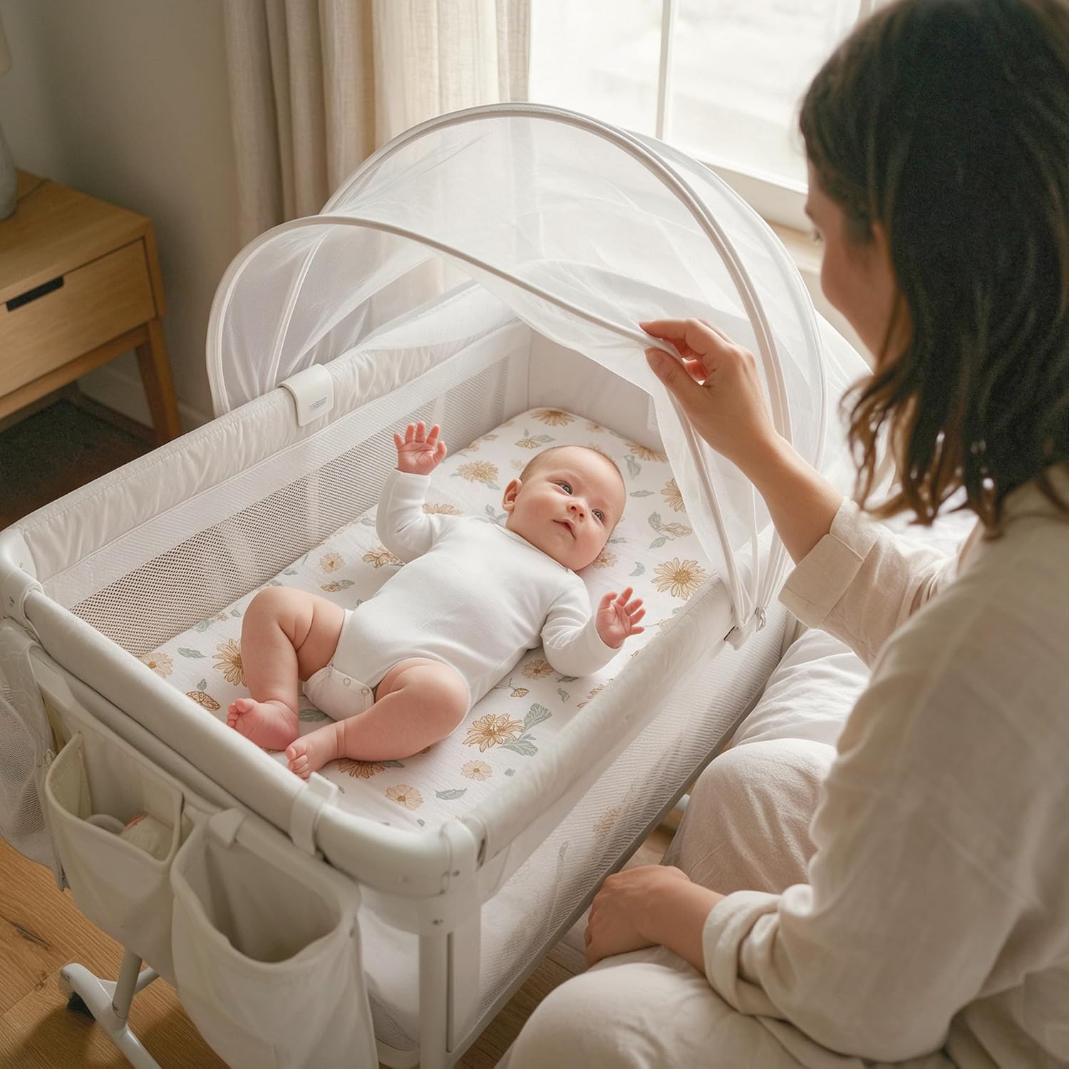 Gllquen Baby 3-Pack Muslin Cotton Bassinet Sheets, 33"x20" Bedside Sleeper