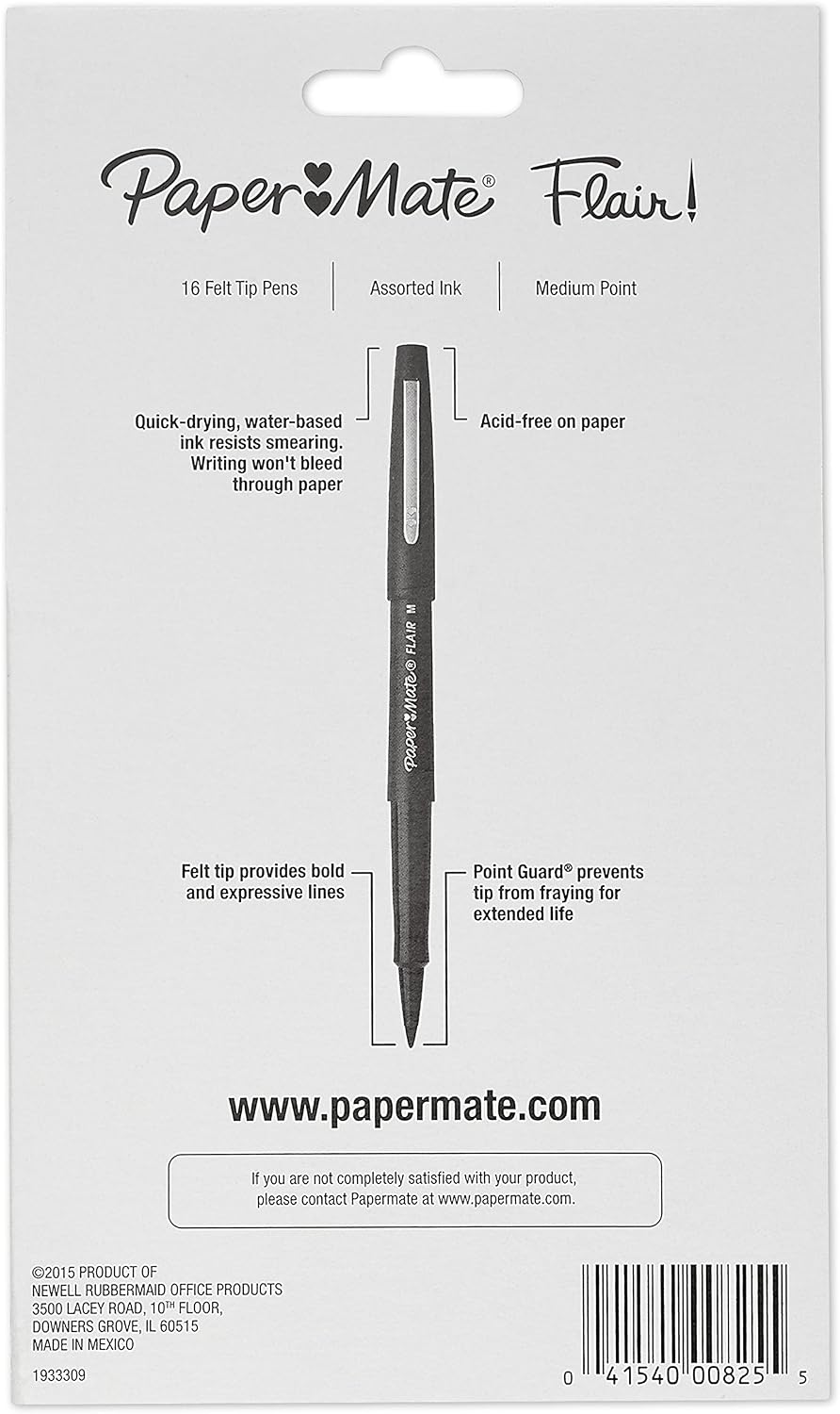 Paper Mate Flair Felt Tip Pens, Medium Point, Limited Edition Candy Pop Pack, Pack of 16 (1979425)