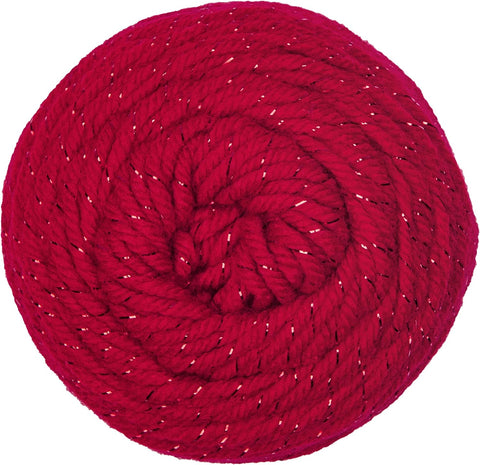 Red Heart Super Saver Metallic Yarn for Crocheting, Red, 3-Pack