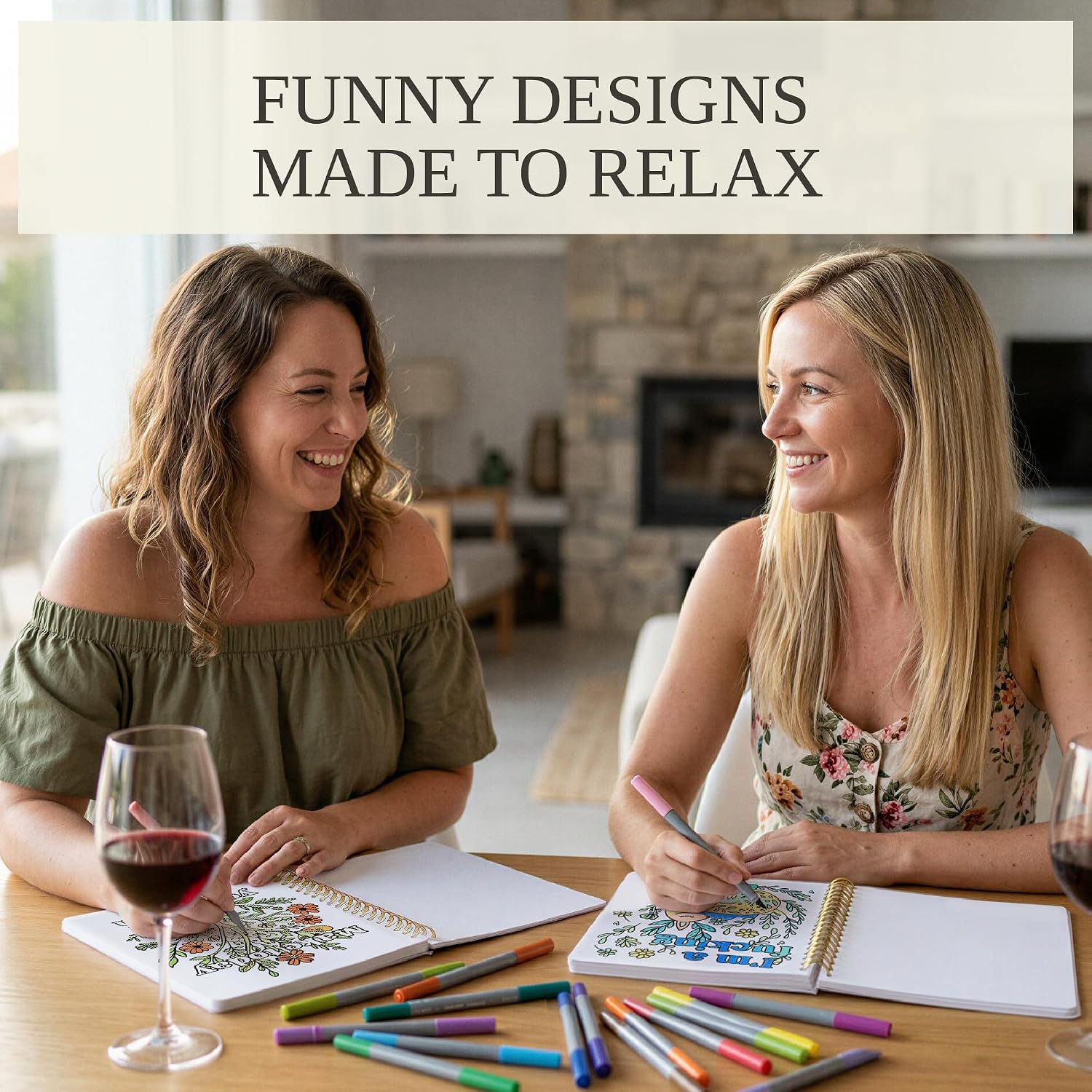 Beautiful Coloring Book Set of 2 for Adult Relaxation with Floral Designs