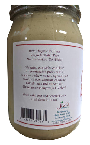 Jiva Organics RAW Organic Cashew Butter 16-Ounce Jar