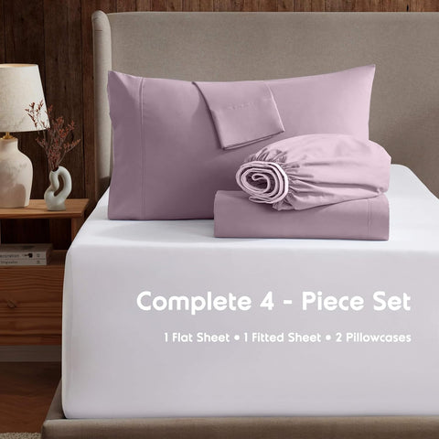Nestl Full XL Sheet Set - Bed Sheets - Dusty Purple - 4-Piece Deep Pocket