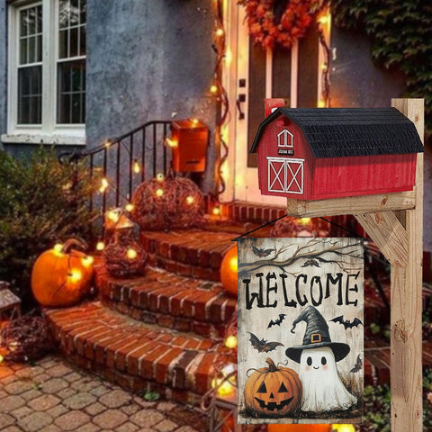 AVOIN colorlife Welcome Halloween for Outside Garden Flag 12x18 Inch