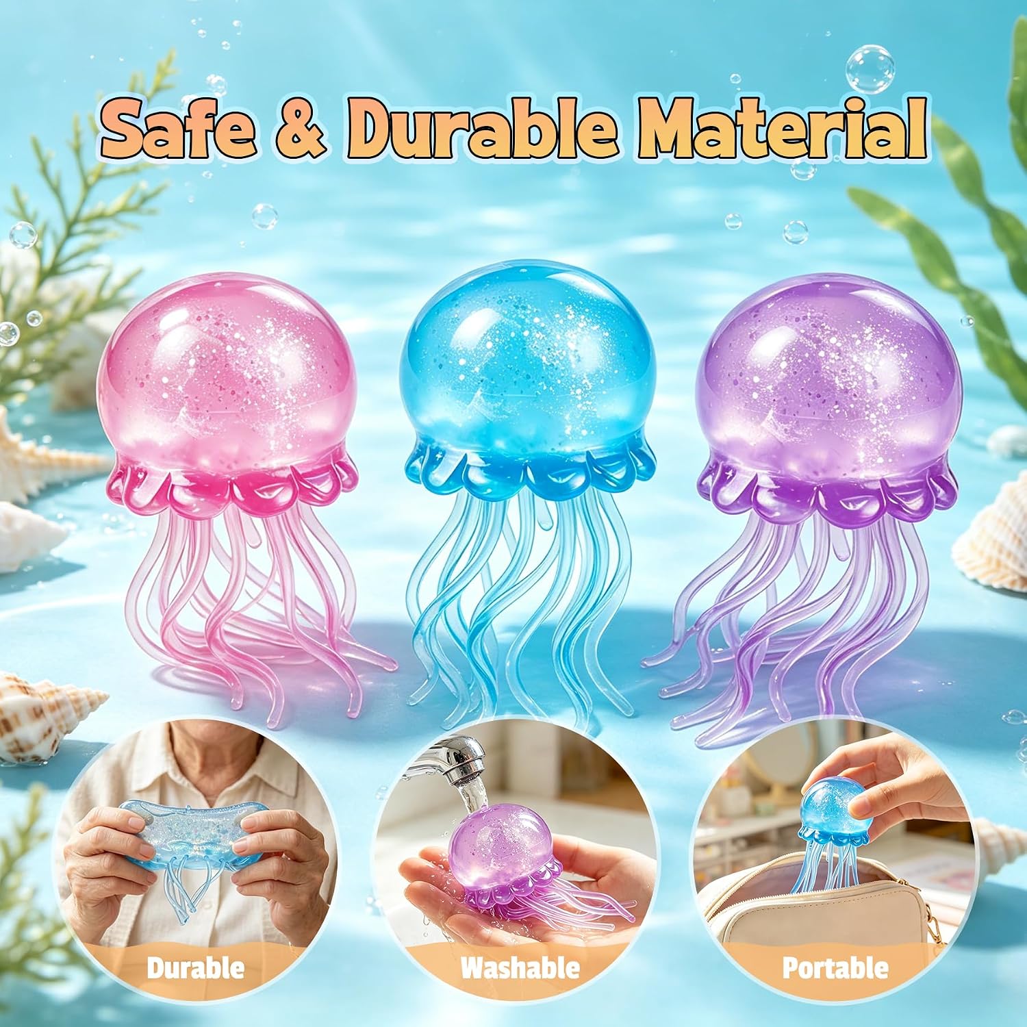 Jellyfish Squeeze Toy,2.16inch Jellyfish Squishy Malt Filled Squishy Sensory Fidget Toy,Ultra Soft Moldable Slow Rise Stress Relief Toy for Adults Anxiety Relief(Pink)