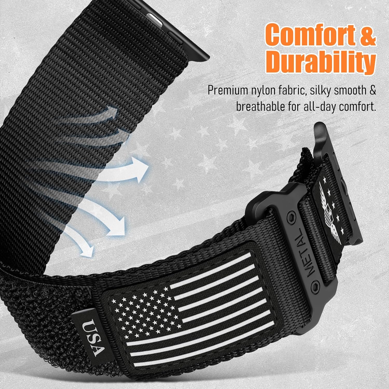 Rugged Nylon for Apple Watch Ultra 2/Ultra 3 Band 49mm 46mm 45mm 44mm Men