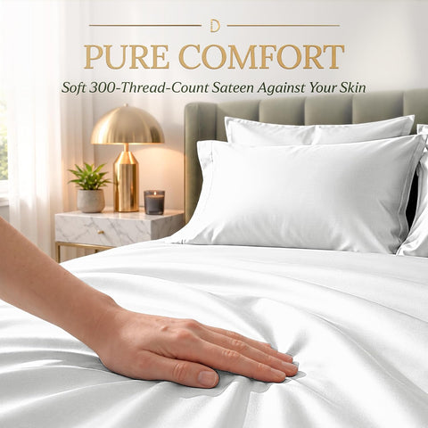 DECOLURE 100% Viscose Derived from Bamboo Sheets King Size | 6 Pc Bed Set