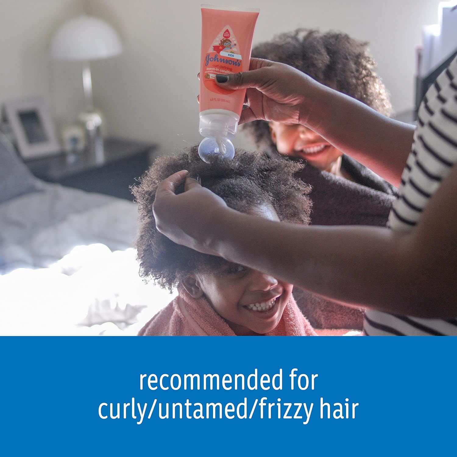Bundle of Johnson's Kids Curl-Defining, Frizz Control, Tear-Free Kids Shampoo + Shea Butter, Paraben-, Sulfate- & Dye-Free, 13.6 fl. oz + Curl Defining Leave-In Conditioner, 6.8 fl. oz