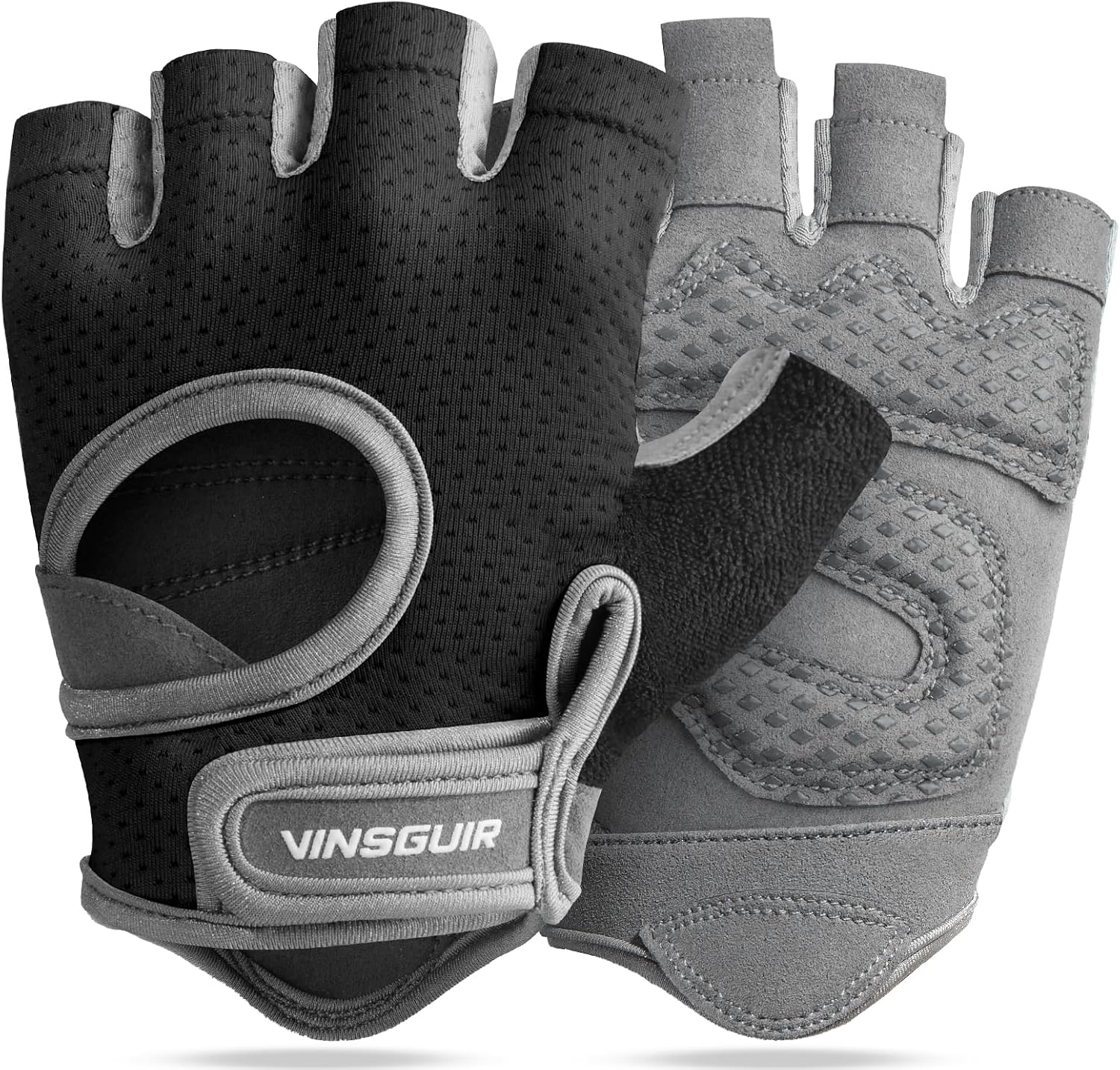 VINSGUIR Workout Gloves for Women and Men, Breathable & Padded Gym Gloves