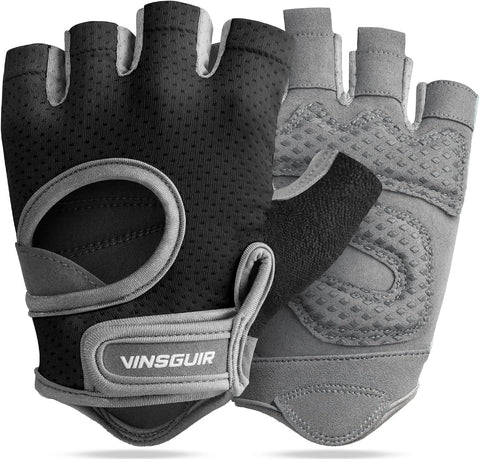 VINSGUIR Workout Gloves for Women and Men, Breathable & Padded Gym Gloves