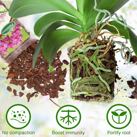 Orchid Bark Potting Mix,Premium Orchid Potting Mixture of Pine Bark,Perlite