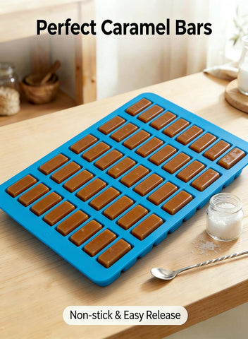 2-Pack Narrow Rectangle Silicone Candy Molds - 80 Cavity Caramel Chocolate Bar Mold for Truffles, Ganache, Brownie, Praline, Jelly & Ice Cubes
