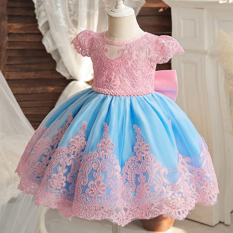 HNXDYY Baby Girl Tutu Dress Princess Lace Embroidery Wedding Party Gown