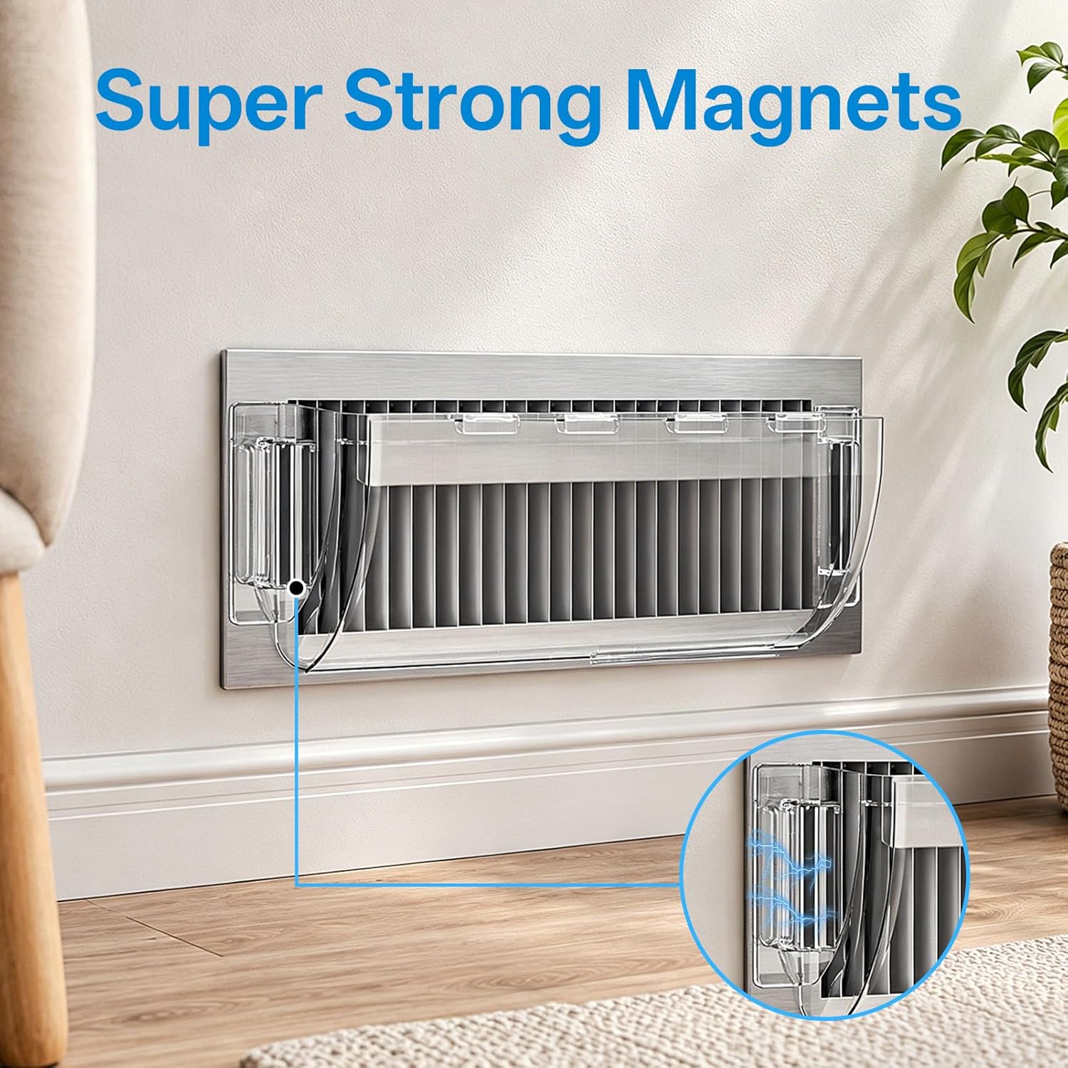 Wea&Hea Magnetic Air Vent Deflector 9"-15.5" for Metal Registers 2 Pack