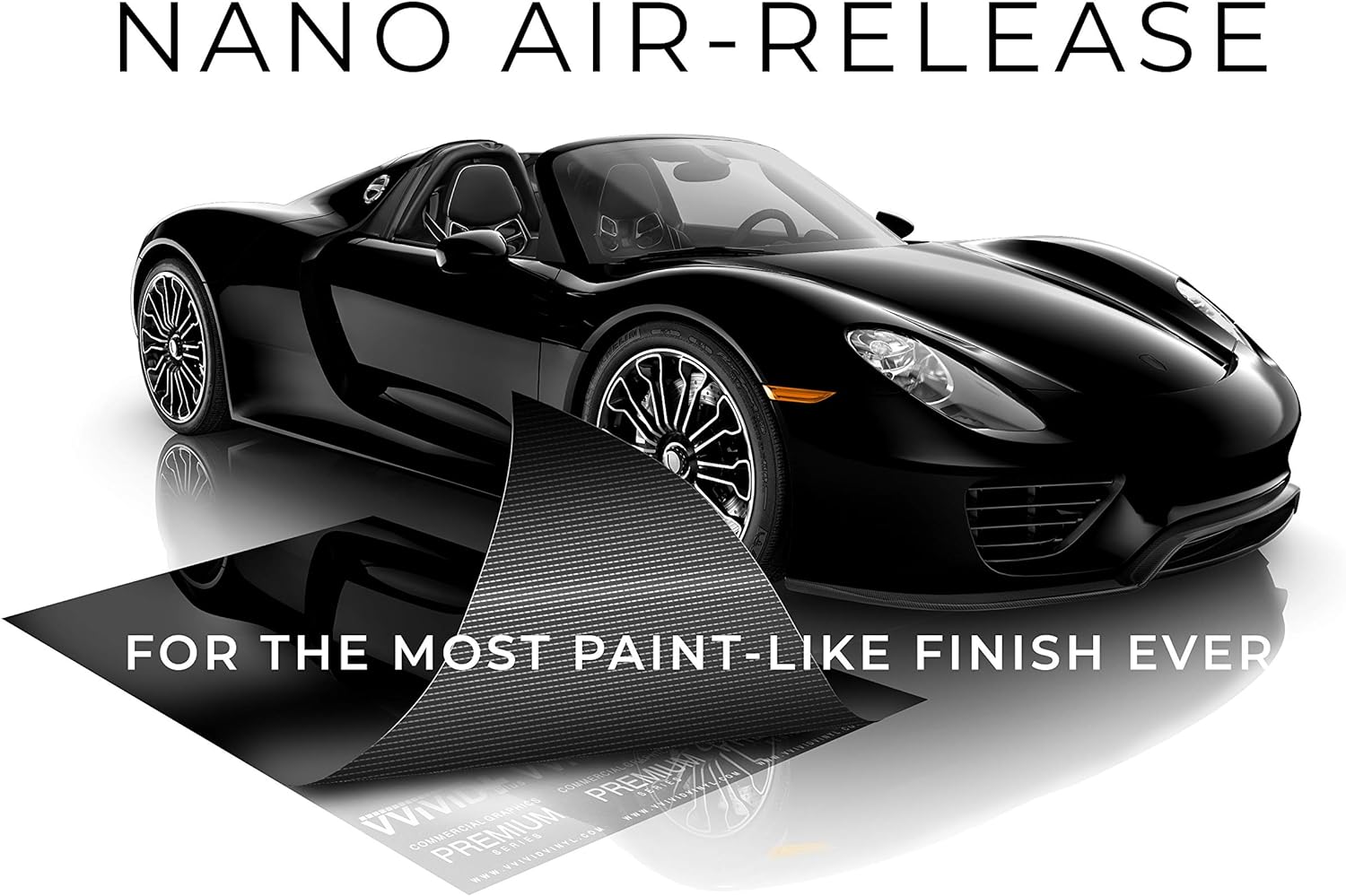 VViViD+ Ultra Gloss Premium Vinyl Car Wrap Film (5ft x 5ft, Gloss Piano Black)