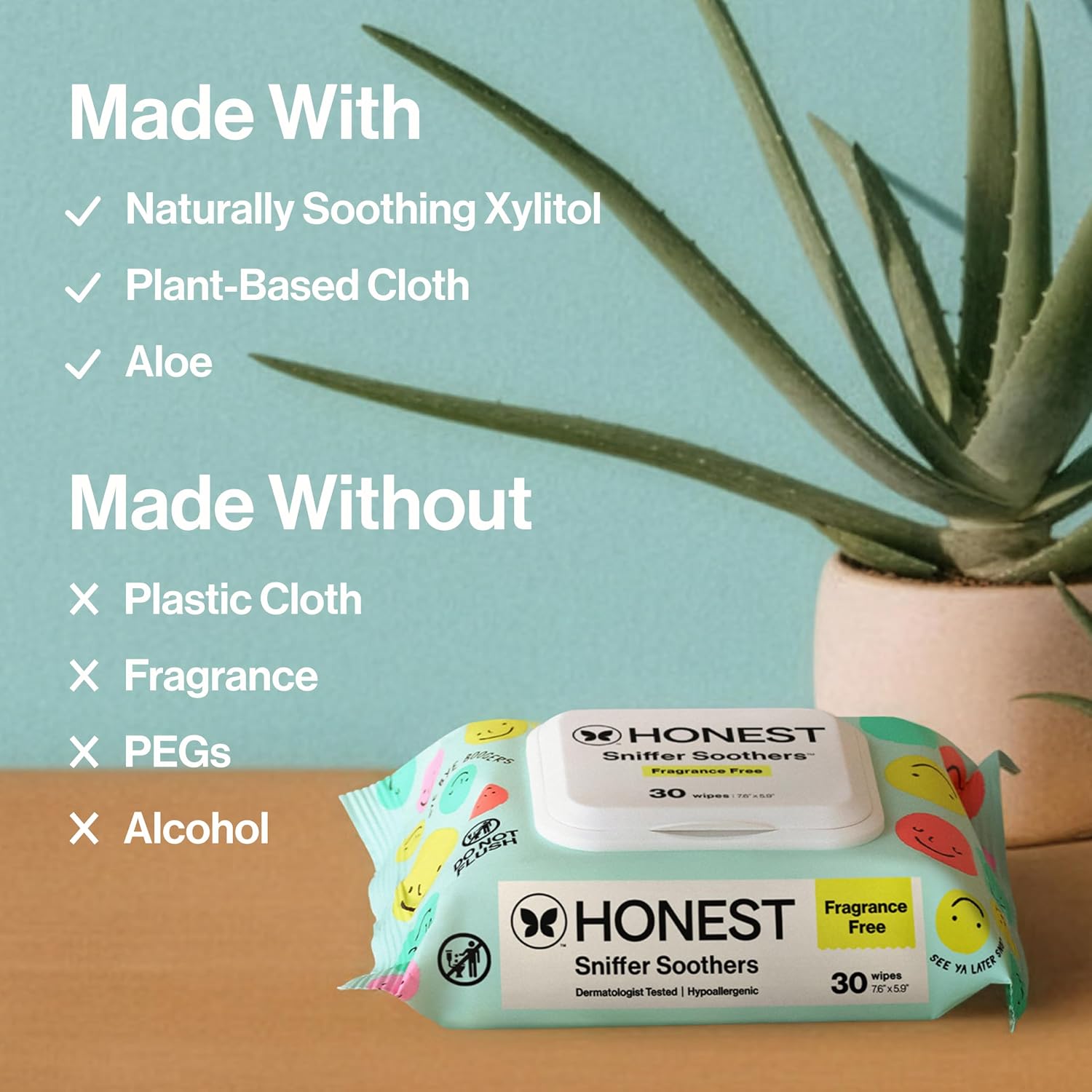 The Honest Company Snot Removing Wipes, Hypoallergenic, 30 Count
