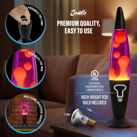 JAMBO 2 Pack- 16" Beautiful Lamp- Relaxing Liquid Lamp, Night Light Nightlight, Lamps for Adults Teens Kid