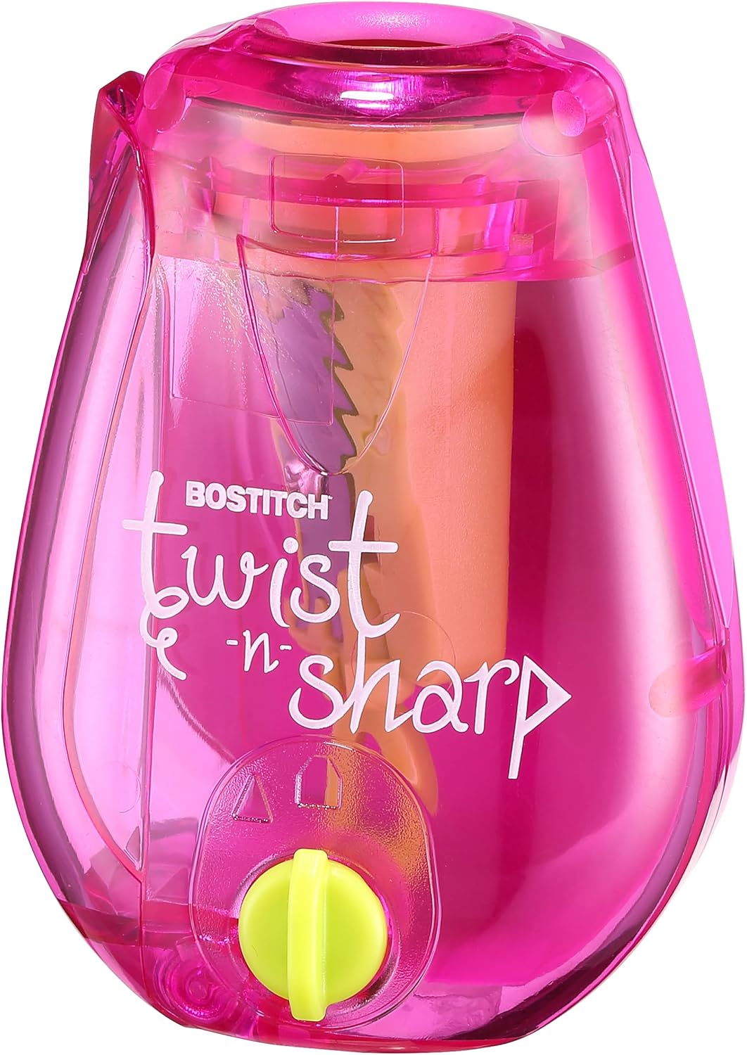Bostitch Twist-n-Sharp Handheld Pencil Sharpener for Kids, Pink