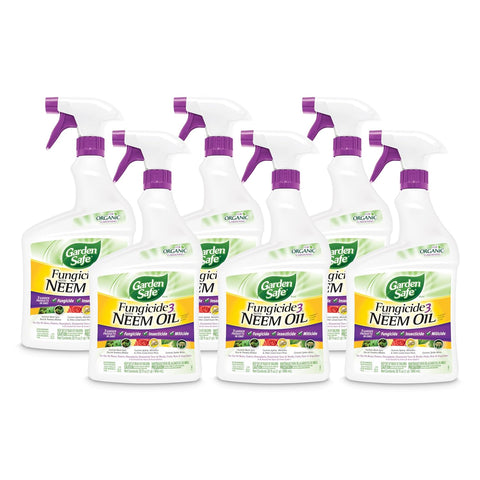 Garden Safe Brand Fungicide3 with Neem Oil, Organic Gardening, 32 Oz, 6 Pk