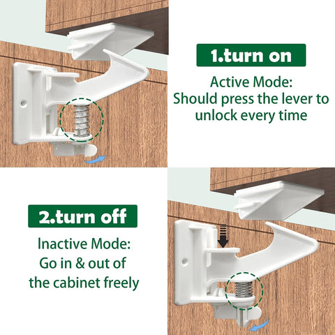 Vmaisi 20 Pack Cabinet Locks Child Safety Latches Easy Install No Drill